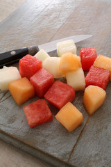 preparing fresh melon