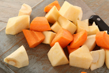 preparing mixed vegetables