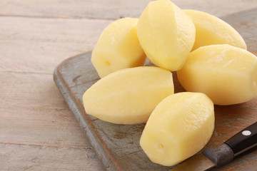 preparing fresh potatoes