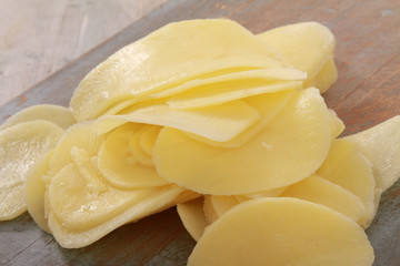 preparing fresh potatoes