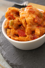 sandwich filling in dish