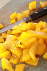 preparing fresh peppers