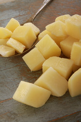 preparing fresh potatoes