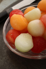 preparing fresh melon