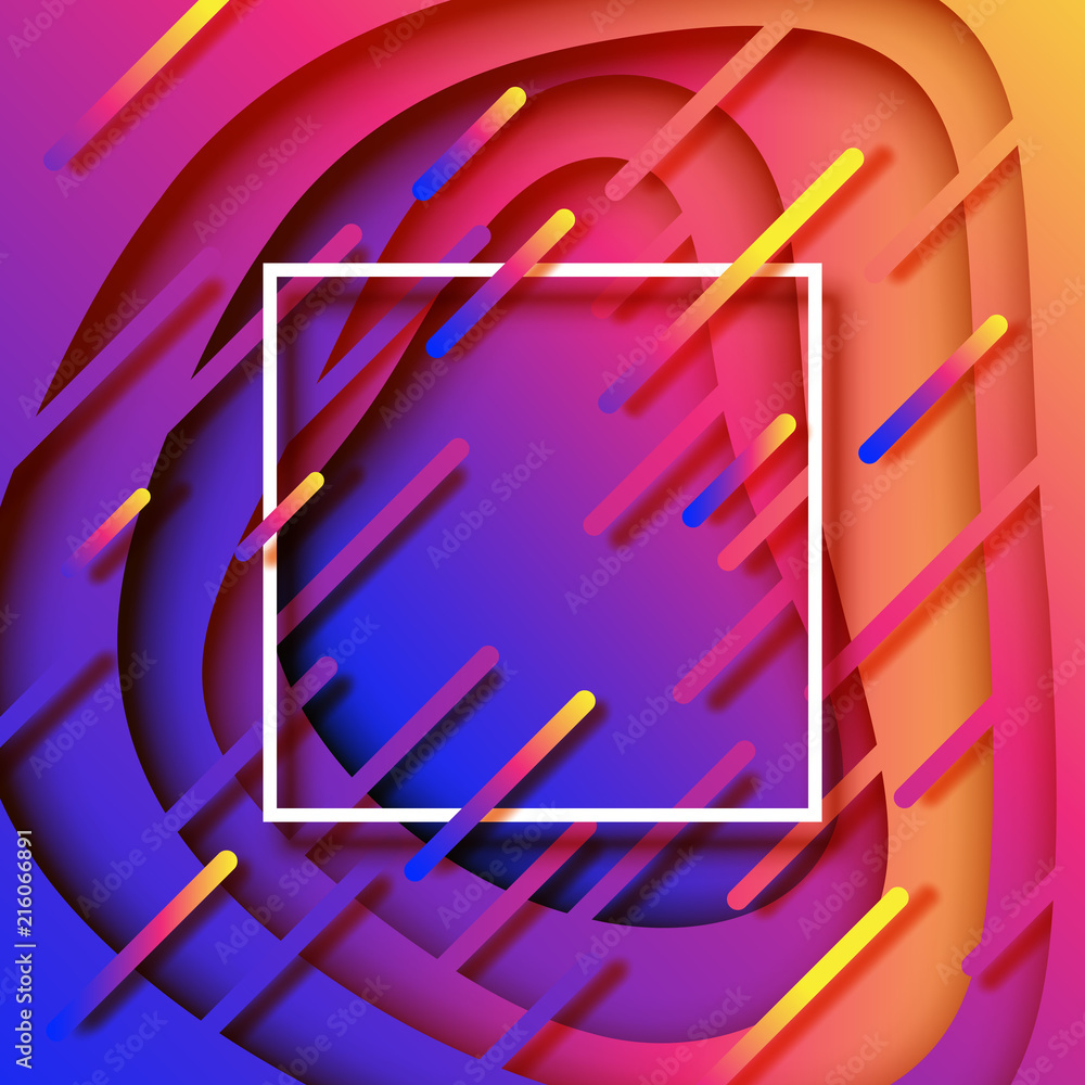 Poster colorful fluid gradient paper cut abstract background.for business banner template and material desi
