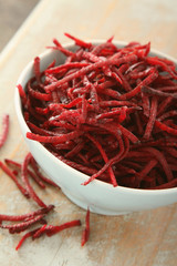 preparing fresh beetroot