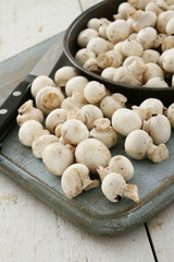 fresh uncooked mushrooms