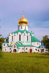 View of Fedorovskiy Cathedral in Pushkin (Tsarskoye Selo), Saint-Petersburg, Russia.