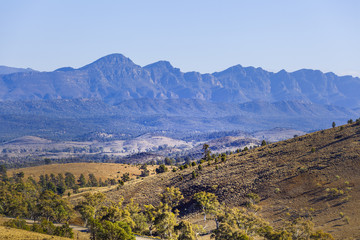 Fototapeta na wymiar Rugged peaks of Flinders Ranges mountains in South Australia