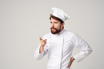 male cook shows his finger on the place free