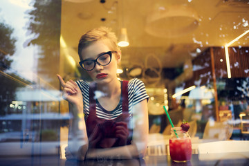 woman at bar