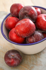 preparing ripe plums