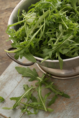 preparing rocket salas leaves