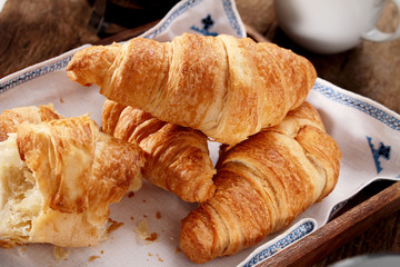 fresh baked croissant breakfast