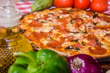 handmade margherita pizza prepared on a clay furnace pizza
