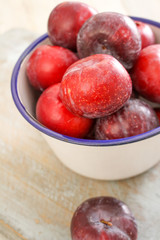 preparing ripe plums