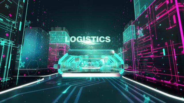 Transport logistics with digital technology concept