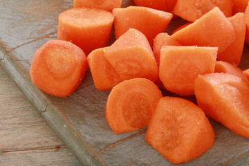 carrots chopped rough cut