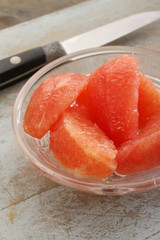 pink grapefruit segments