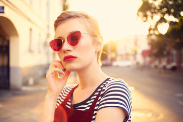 portrait of a girl in sunglasses