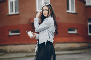 Fototapeta premium girl in city