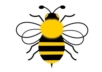 Isolated of flying bee illustration design