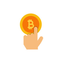 Touch Bitcoin Cryptocurrency Logo Icon Design