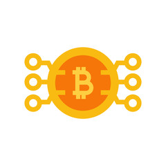 Digital Bitcoin Cryptocurrency Logo Icon Design