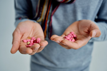 in the hands of tablets vitamins
