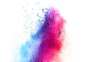 abstract powder splatted background. Colorful powder explosion on white background. Colored cloud....