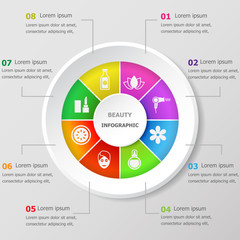 Infographic design template with beauty icons.eps