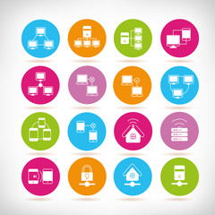 computer network icons, network system icons