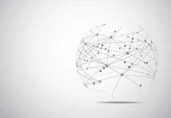 Global network connection. World map point and line composition concept of global business. Vector Illustration