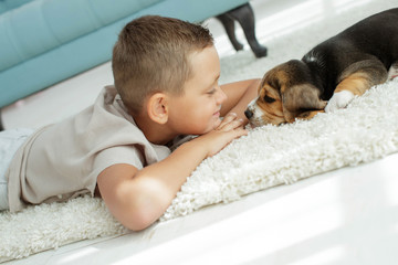 Child with dog 