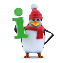 Vector 3d Winter penguin has information