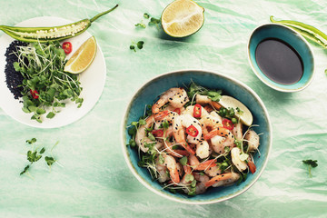 Shrimp prawns with soy sauce