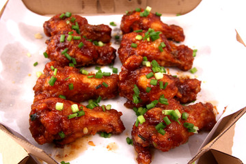  fried chicken with white backdrop.