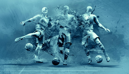 abstract soccer players