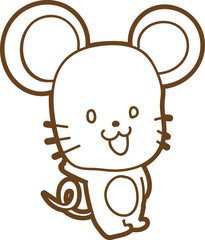 かわいいネズミのイラスト素材