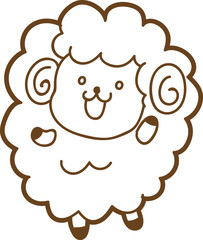 かわいいひつじのイラスト素材