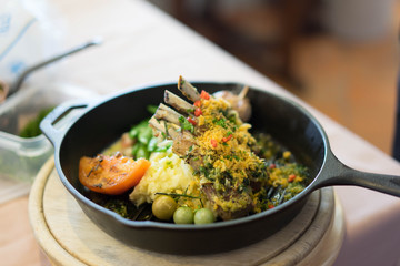 lamb chops on the pan