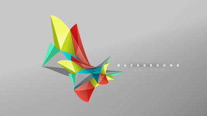 Abstract background - geometric origami style shape composition, triangular low poly design concept. Colorful trendy minimalistic illustration
