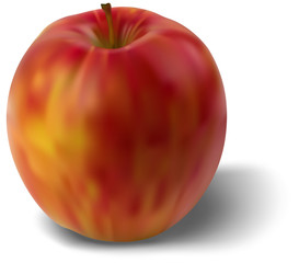 Ripe Apple Isolated on White Background - Detailed Illustration, Vector Graphic