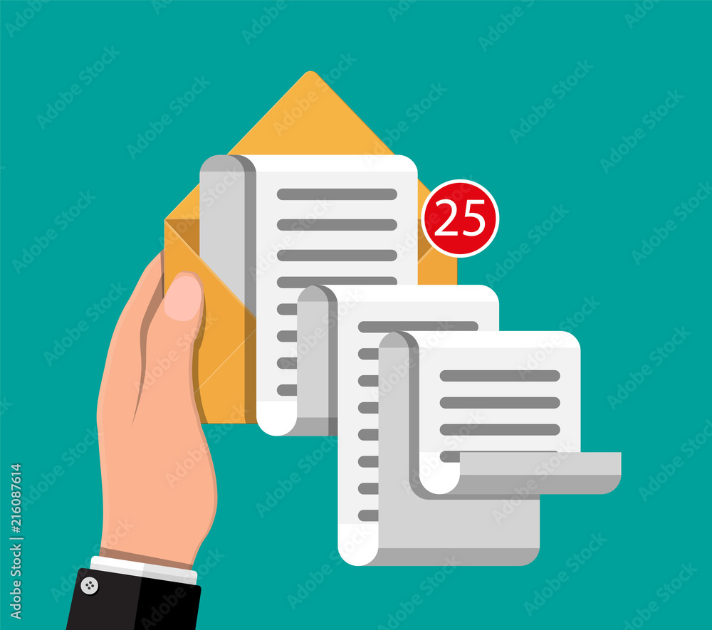 Poster paper envelope letter with counter notification.