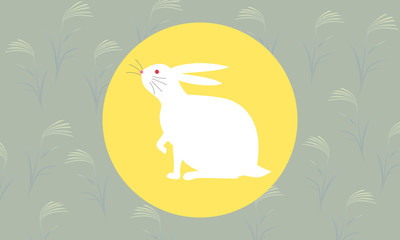 十五夜の満月の白うさぎ