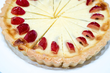 Grape tarte on a plate