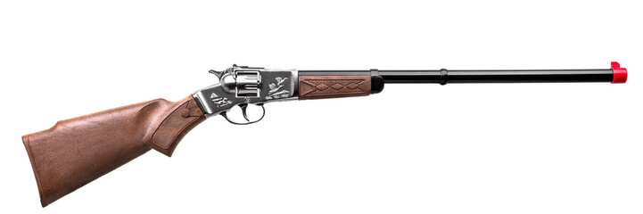 plastic toy gun rifle isolated  on white