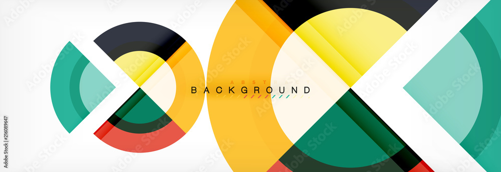 Poster vector circular geometric abstract background