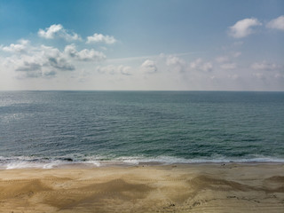 Atlantic ocean and the sandy beach in Western France