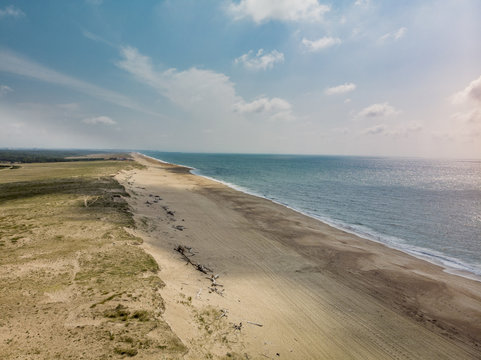 Fototapeta Atlantic ocean and the sandy beach in Western France